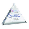 Clear Triangle Acrylic Paper Weight (4"x 4"x 3/4") (Screen Printed)